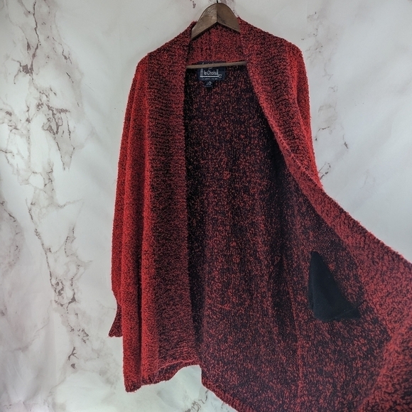 Monto Par Le Chois Sweater Womens 1X Orange Long Cardigan Oversized Grandpa Vtg - Picture 8 of 10